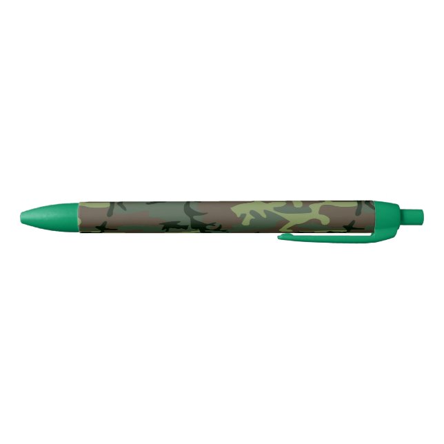 Camouflage Camo Green Brown Pattern Black Ink Pen (Bottom)
