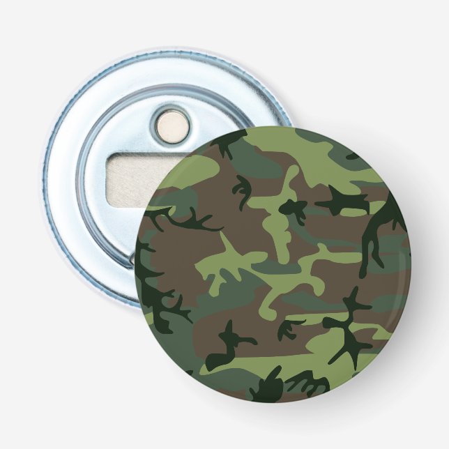 Camouflage Camo Green Brown Pattern Bottle Opener (Front)