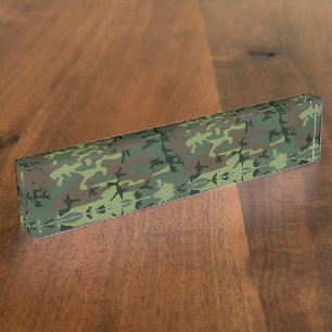 Camouflage Camo Green Brown Pattern Nameplate