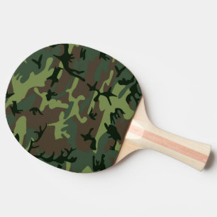 Camouflage Camo Green Brown Pattern Ping Pong Paddle