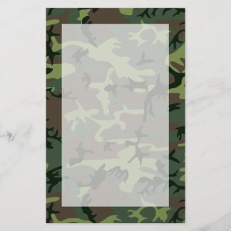 Camouflage Camo Green Brown Pattern Stationery