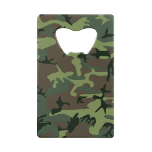 Camouflage Camo Green Brown Pattern Wallet Bottle Opener