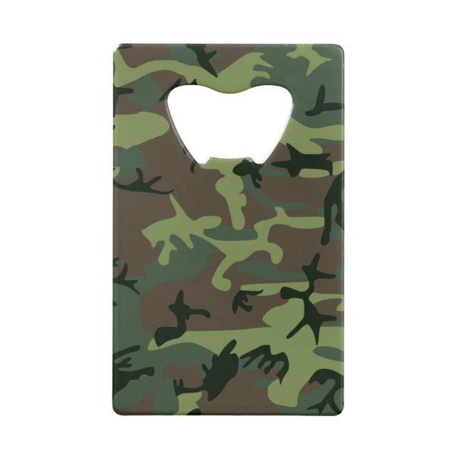 Camouflage Camo Green Brown Pattern Wallet Bottle Opener (Back)