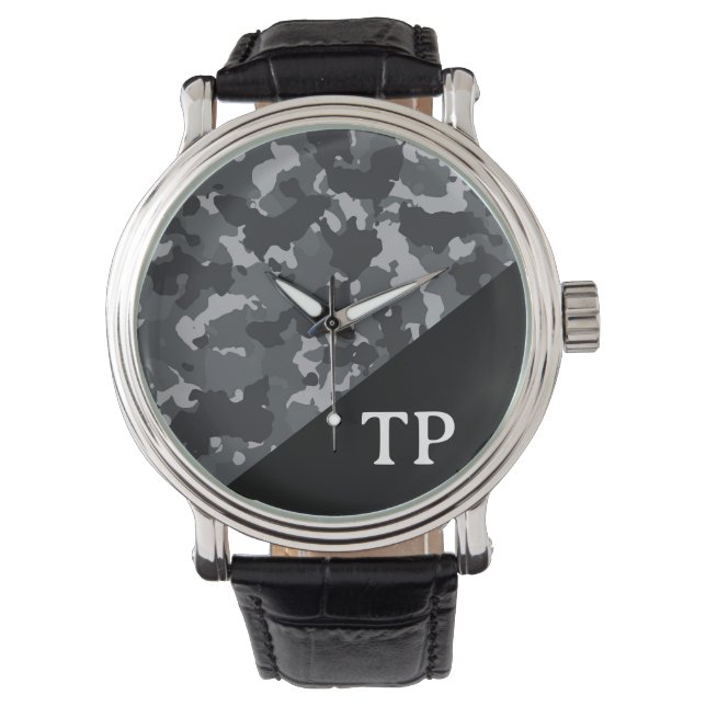 Camouflage Camo  Monogram Personalized  Watch (Front)