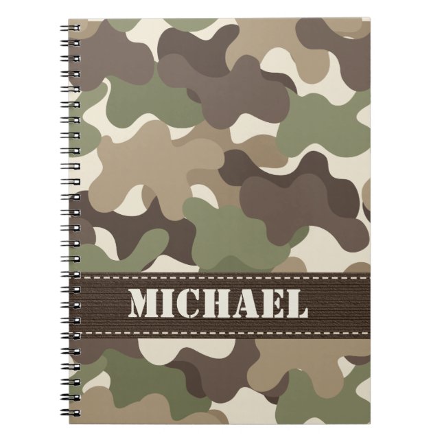 Camouflage Camo Spiral Notebook Journal (Front)