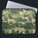 Camouflage Cats Pattern Army Green Kitty Cats Camo Laptop Sleeve<br><div class="desc">Army green camouflage pattern with cute, funny and cool cats and kittens. This green camo cats laptop case is purrfect for kitty lovers.</div>