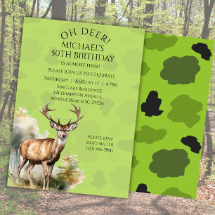 Camouflage Chasseur de cerfs Invitation d'annivers