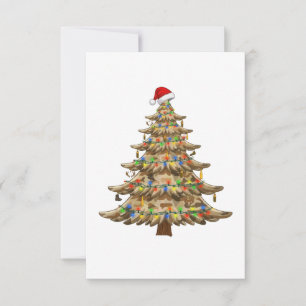 Camouflage Christmas Tree Veteran Military Funny   Thank You Card