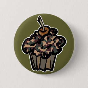 camouflage cupcake 2 inch round button
