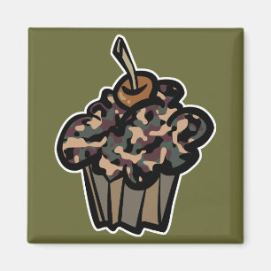 camouflage cupcake magnet