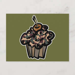 camouflage cupcake postcard