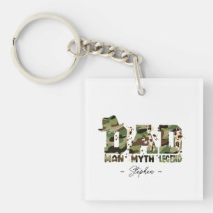 Camouflage "Dad – Man, Myth, Legend" Keychain