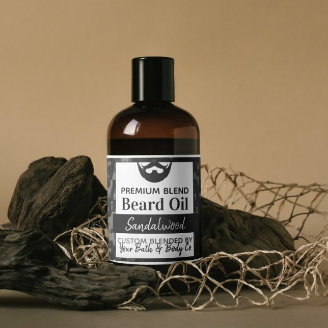 Camouflage de nuit Étiquettes d'huile de barbe ave (Créateur téléchargé)