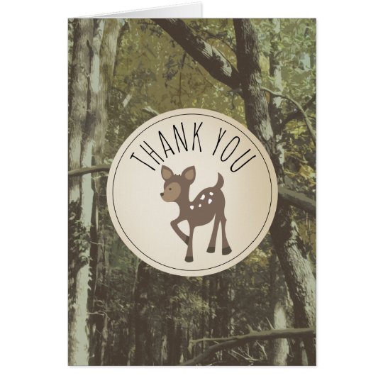 Camouflage Deer Baby Shower Thank You Card