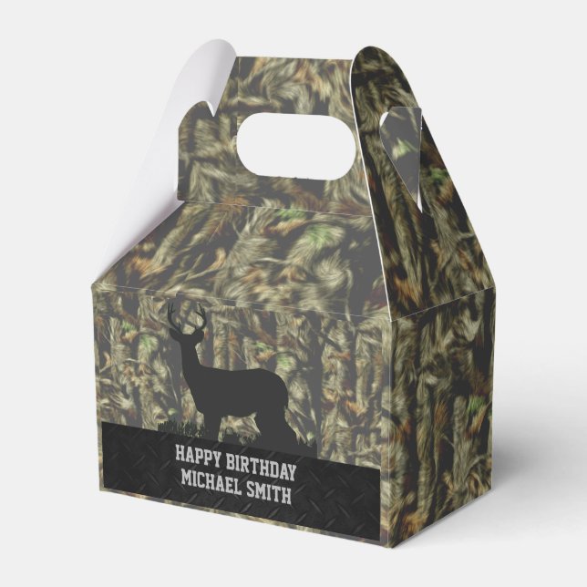 Camouflage Deer Hunting Men's Birthday Favour Boxe Favor Box (Front Side)