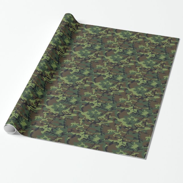 Camouflage Design Wrapping Paper (Unrolled)