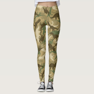 Camouflage Dinosaur Print Leggings