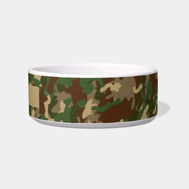 Camouflage Dog Bowl Personalized Add Your Name (Right)