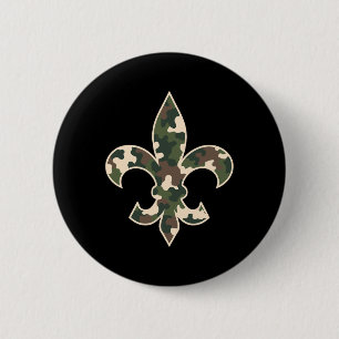 Camouflage Fleur De Lys Camo Mardi Gras Festive Ne 2 Inch Round Button