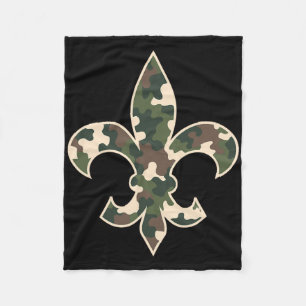 Camouflage Fleur De Lys Camo Mardi Gras Festive Ne Fleece Blanket