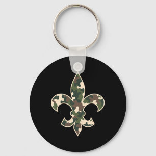 Camouflage Fleur De Lys Camo Mardi Gras Festive Ne Keychain