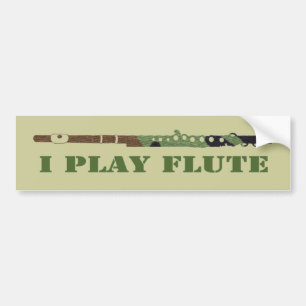 Camouflage Flute Bumper Sticker