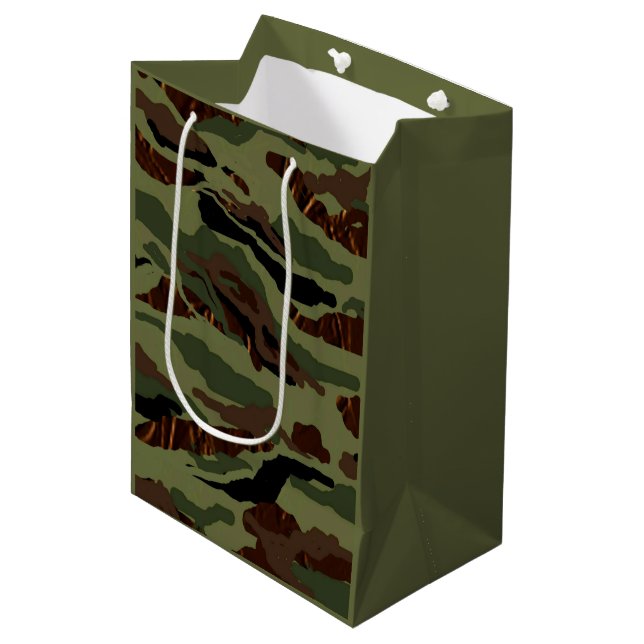 Camouflage Full Pattern Medium Gift Bag (Front Angled)