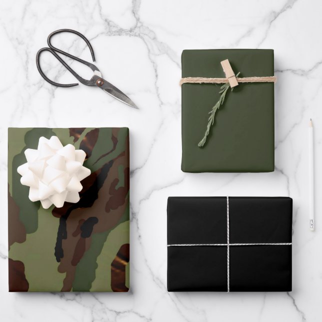 Camouflage Full Pattern Wrapping Paper Sheet (Front)