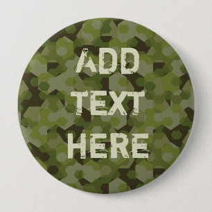 Camouflage geometric hexagon 4 inch round button