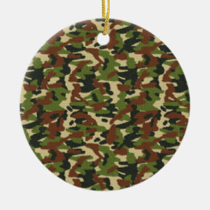 Camouflage Green and Brown Christmas Ornament