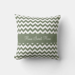 Camouflage Green Chevron Throw Pillow