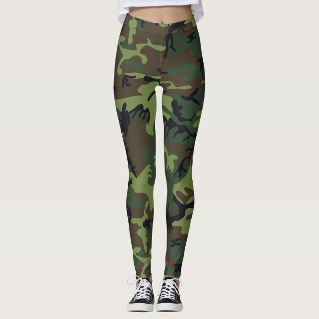 Camouflage Green Leggings (Front)