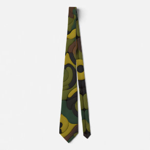 Camouflage Green Mosaic Pattern Tie