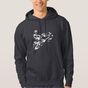 Camouflage Grey Snowmobile Hoodie