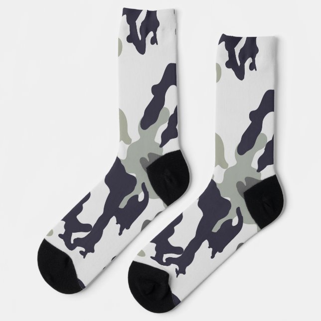 Camouflage Grey Tone Socks (Left)