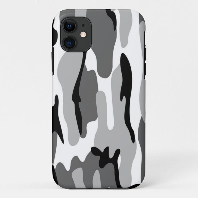 Camouflage gris et noir iPhone 5G Coque (Dos)