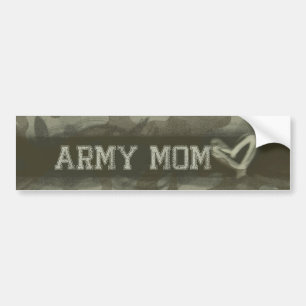 Camouflage Grunge Army Mom Love Bumper Sticker