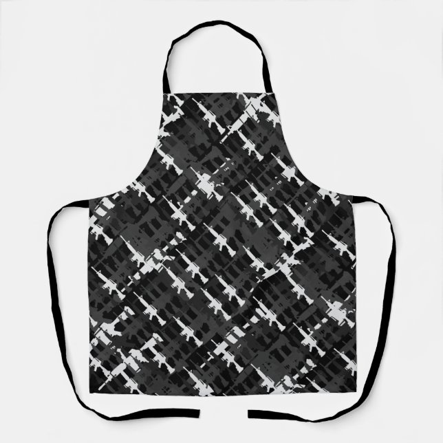 Camouflage Gun Cool Military Style Rifle Pattern Apron (Front)