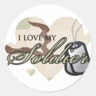 Camouflage Heart Classic Round Sticker