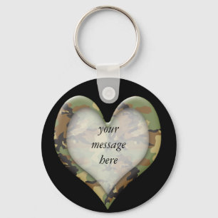 Camouflage Heart Keychain