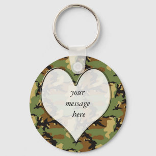 Camouflage Heart Keychain