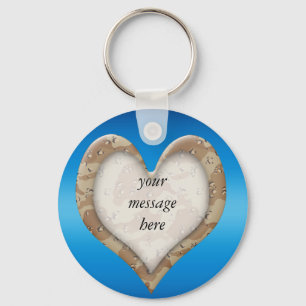 Camouflage Heart Keychain