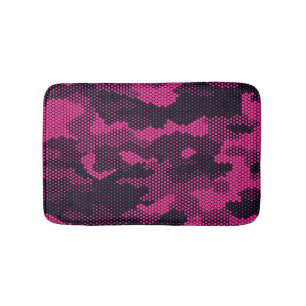 Camouflage hexagonal, military texture background bath mat