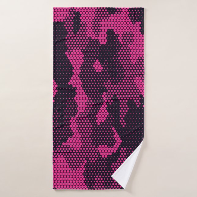 Camouflage hexagonal, military texture background bath towel (Bath Towel)