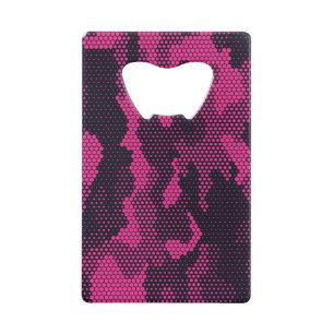 Camouflage hexagonal, military texture background credit card bottle opener