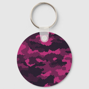 Camouflage hexagonal, military texture background keychain