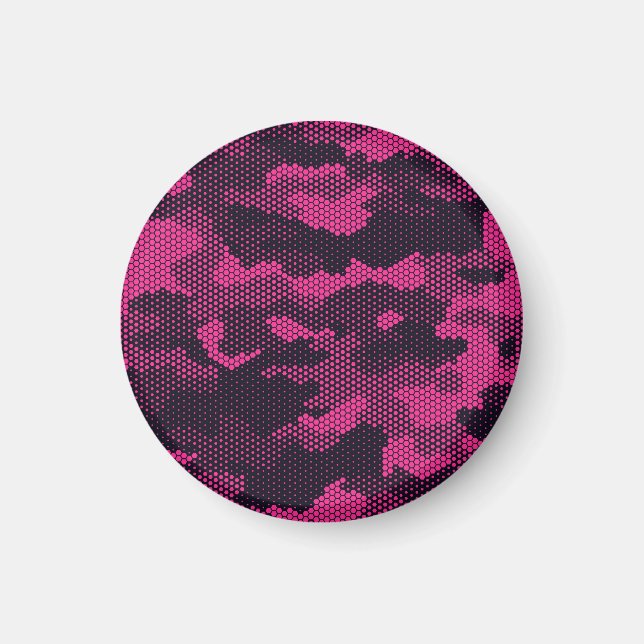 Camouflage hexagonal, military texture background magnet (Front)