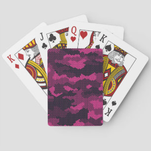 Camouflage hexagonal, military texture background playing cards