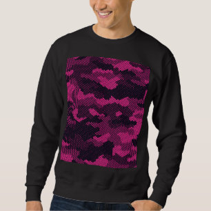 Camouflage hexagonal, military texture background sweatshirt