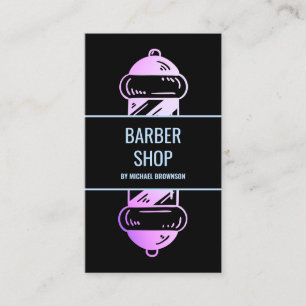 Camouflage Holographic Pink Purple Barber Pole Business Card